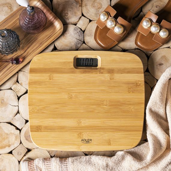 Ваги підлогові електронні бамбукові Adler AD 8173 Bamboo до 150 кг з високою точністю | Зображення 5