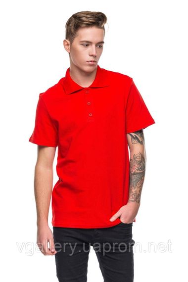 Футболка мужская ПОЛО  -  Коралловый с коротким рукавом