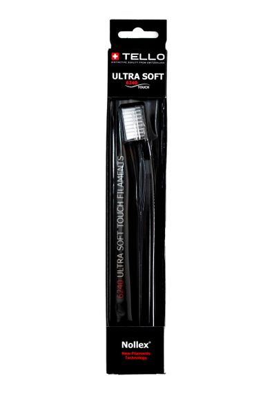 Зубна щітка Tello 6240 Ultra Soft Black, d 0.10 mm, чорна