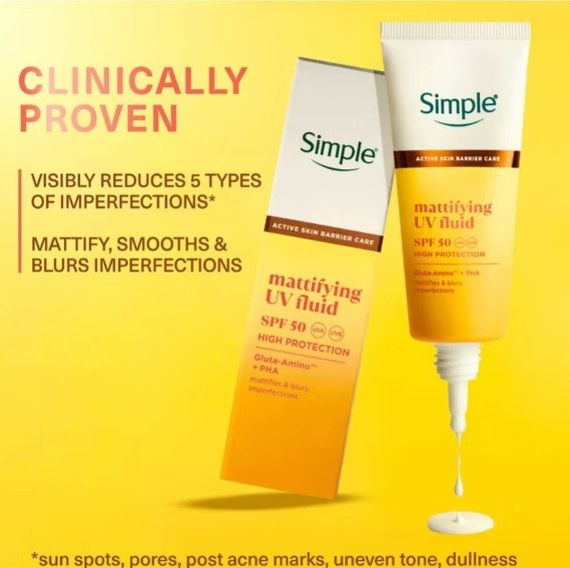 Сонцезахисний матуючий флюід Simple Mattifying UV Fluid with SPF 50 40 ml | Зображення 3