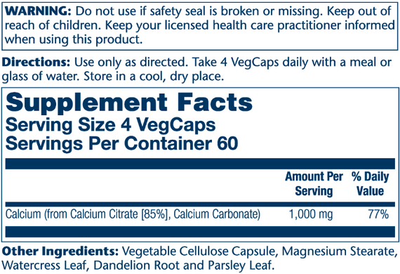 Calcium Citrate 1000mg - 240 vcaps | Зображення 1