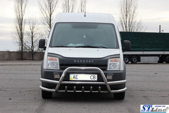 Кенгурятник з подвійними вусами WT003-Plus-2 (нерж.) для Ford Connect 2006-2009 рр | Зображення 1