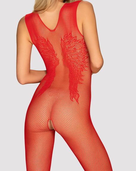 Комбинезон с аппликацией в виде крыльев и открытым доступом Obsessive N112 красный, S/M/L Sex Aura | Зображення 3