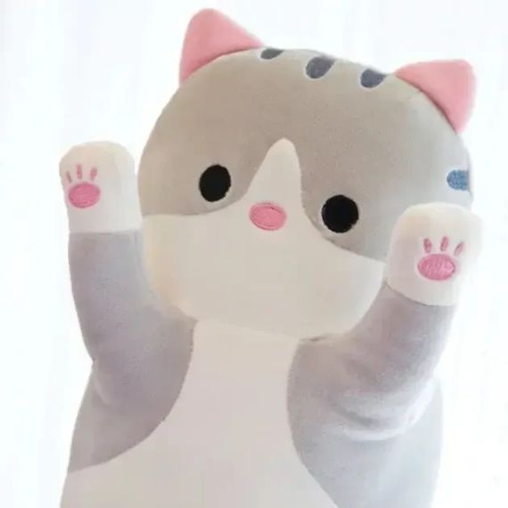 Мягкая Игрушка Кот Длинний 50см Подушка Обнимашка серый