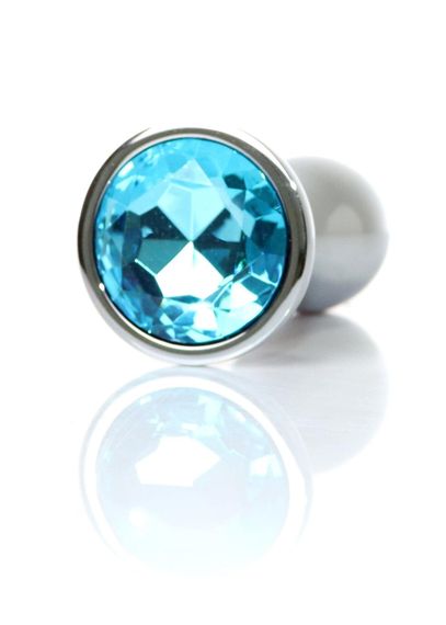 Анальная пробка Boys of Toys Jewellery Silver Plug Голубой L-3,2 см | Зображення 1