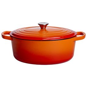 Гусятниця чавунна емальована 6 л, помаранчевий Yiwu HP-FLG-17 ORANGE