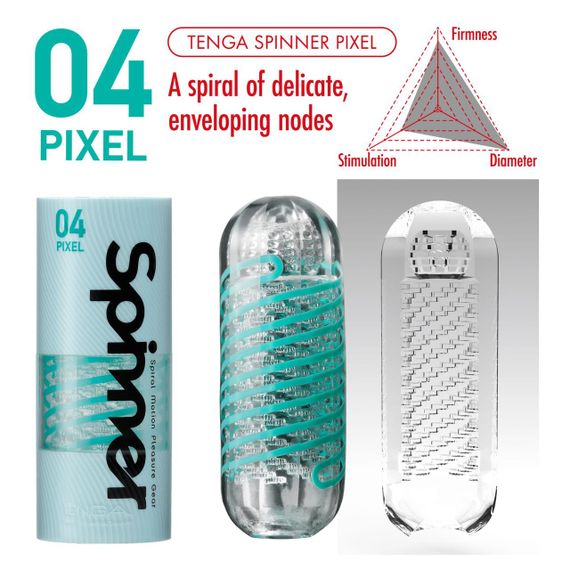 Мастурбатор Tenga Spinner 04 Pixel з пружною стимулювальною спіраллю всередині Sex Aura | Зображення 3