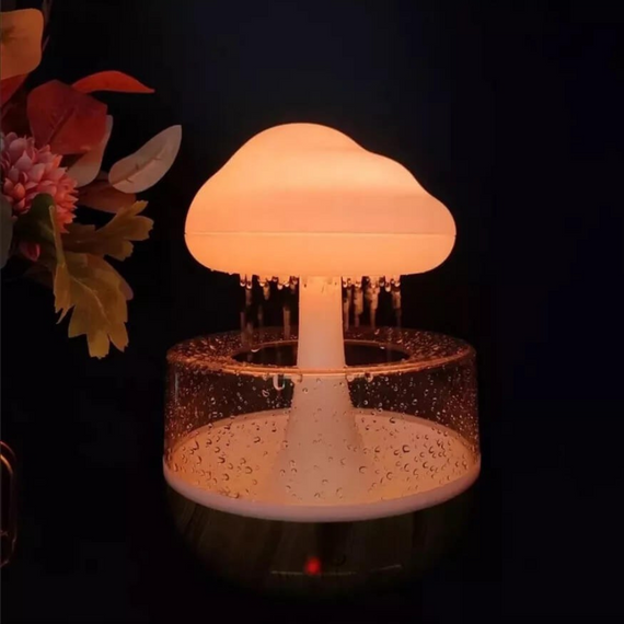 Зволожувач повітря гриб з ефектом дощу, нічник зволожувач повітря з підсвіткою RGB   знижка