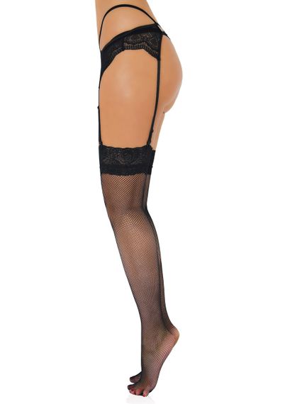 Панчохи в дрібну сіточку Daring Intimates, з мереживом, чорні Sex Aura | Зображення 5