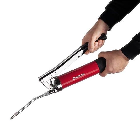 Шприц для змащення двоплунжерний 600 см3 з гнучким шлангом INTERTOOL HT-00601 | Зображення 4