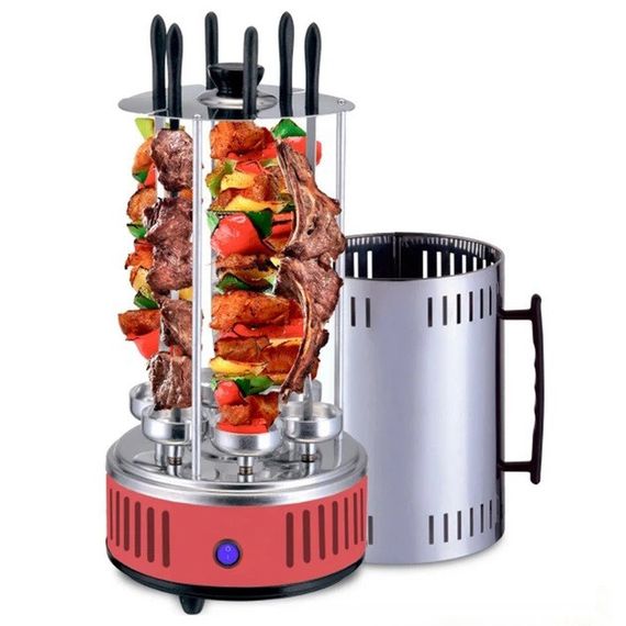 Электрошашлычница вертикальная Domotec MS-7783 нержавеющая сталь VS-28 | Зображення 1