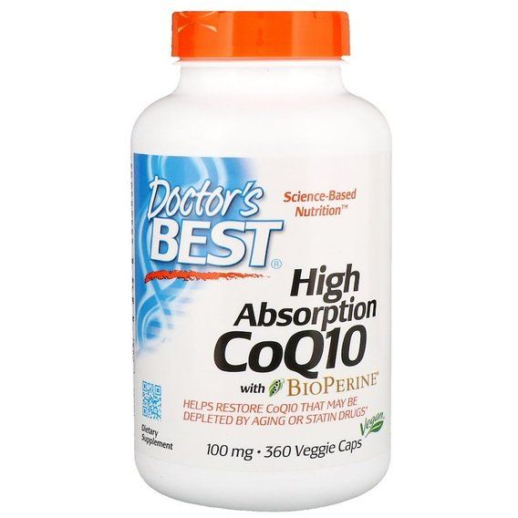 Коензим Doctor's Best High Absorption CoQ10 with BioPerine 100 mg 360 Veg Caps DRB-00405