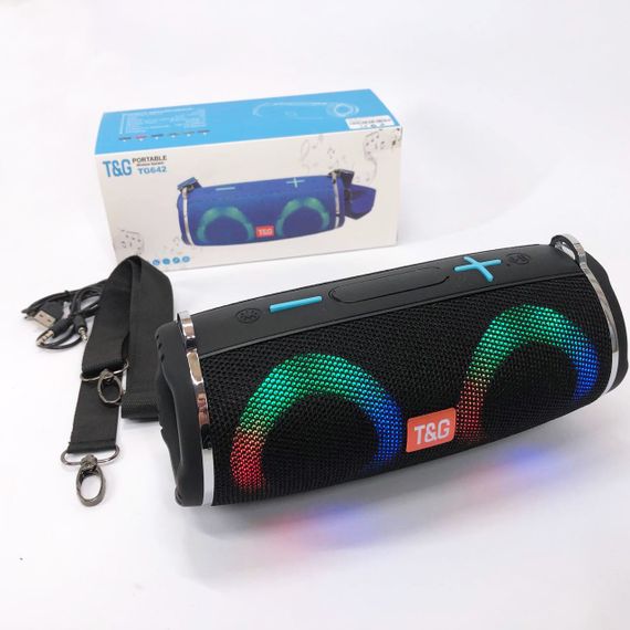 Портативная блютуз колонка светящаяся led TG642, Блютуз колонка светодиодная с ремешком UF-10 | Зображення 2