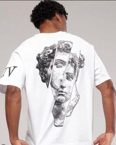 Футболка мужская с принтом повседневная S Белая