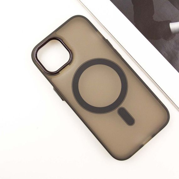 Чехол TPU+PC Lily with MagSafe для Apple iPhone 15 (6.1") Dark Gray | Зображення 2