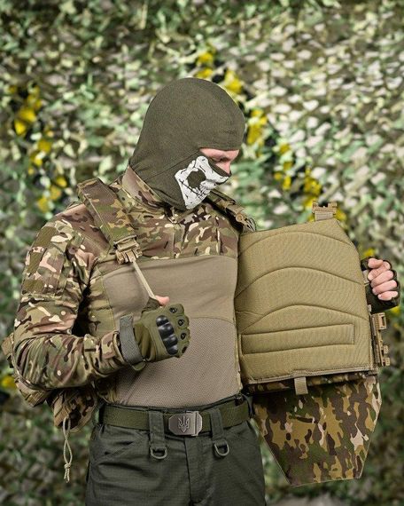 Плитоноска 4 точки сброса мультикам Attack с напашником ВТ1003 | Зображення 2