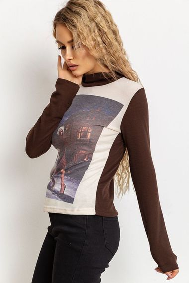 Світшот жіночий, колір коричнево-молочний, 167R746 | Зображення 3