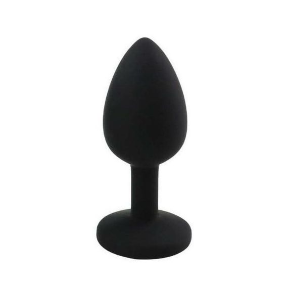 Анальна пробка з кристалом, чорна анальна пробка, анальна пробка зі стразою маленька S | Зображення 9