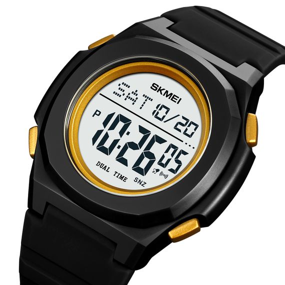Чоловічий годинник Skmei 2023BKGD-WT Black-Gold White | Зображення 1