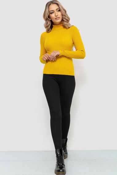 Гольф жіночий в рубчик, колір гірчичний, 204R051 | Зображення 1