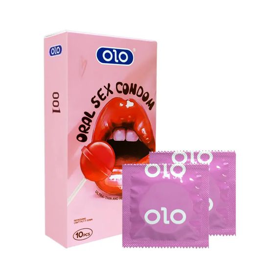 Презервативы OLO ультратонкие 001 оральные с клубничным вкусом 10шт. sexstyle