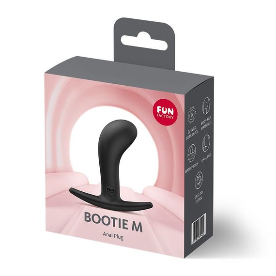 Анальна пробка Fun Factory BOOTIE S, фіолетова, діаметр 2,8 см, тонкий обмежувач, Чорний, M | Зображення 3