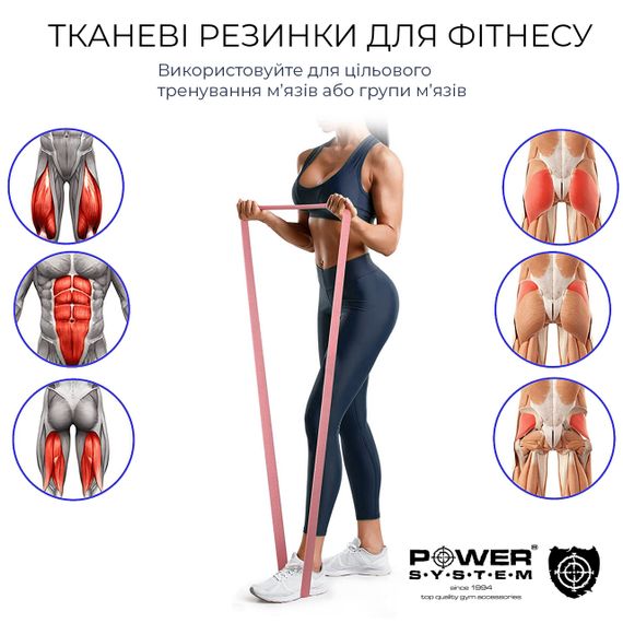 Набір тканевих гумок Power System PS-4129 Booty Band Set Long 3шт. | Зображення 7