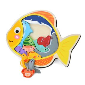 Детский деревяный пазл-вкладыш "Морские обитатели" MD 1500-2
