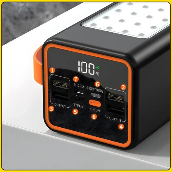 Повербанк 100000 mAh з LED-ліхтариком і швидкою зарядкою Hoco JA88A 22.5W | Зображення 3