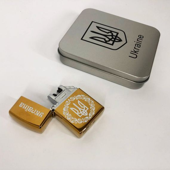 Дугова електроімпульсна запальничка USB Україна (металева коробка) HL-447. IH-725 Колір: золотий | Зображення 8