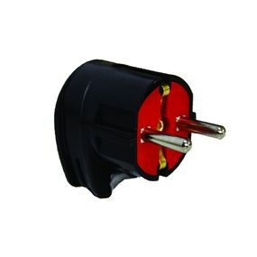 Вилка з заземленням, 16А, Г-подібна, чорна, AY-KA, (арт. 62-13-34)