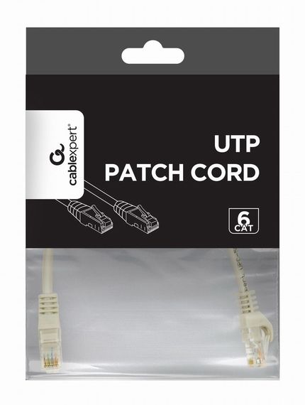 Патч корд Cablexpert PP6U-0.25M, UTP, категорія. 6, литий,  50u" штекер із фіксатором, 0.25 м, сірий | Зображення 2