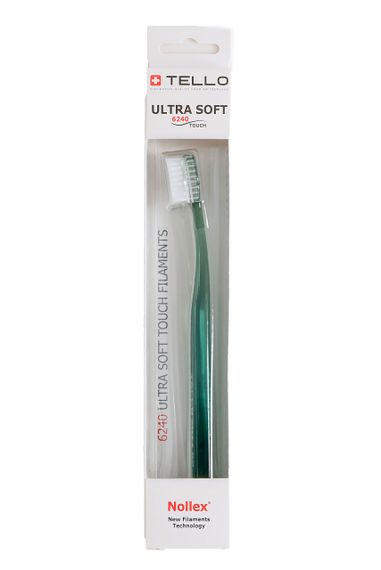 Зубна щітка Tello 6240 Ultra Soft White, d 0.10 mm, зелена