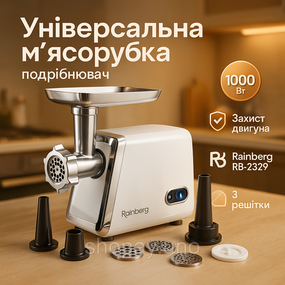 Электромясорубка с насадкой для колбасы, Шнековая электро мясорубка, Электромясорубка помощница UB-19