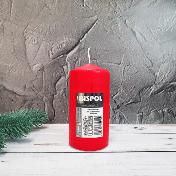 Свічка столова циліндр Bispol AURA Candles sw60/120-030 Червонй | Зображення 4