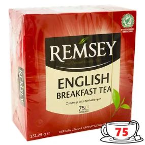 Чай чорний без добавок у пакетиках Ramsey Englisch Breakfast, 75 шт., Польща