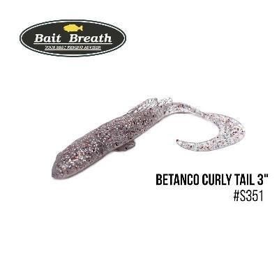 Приманка Bait Breath BeTanCo Curly Tail 3" (6 шт.) (S351 UV Ｈologram Clear／Red)