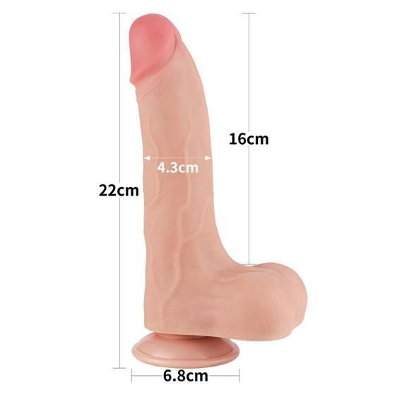 Фалоімітатор - Sliding-Skin Dual Layer Dong 8.5" Flesh Sex Aura | Зображення 2