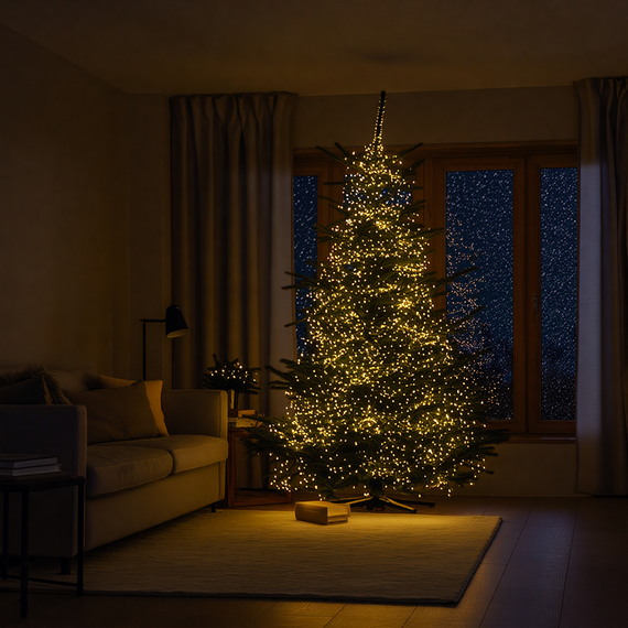 Новорічна гірлянда Хвойна лапа 100 м 3000 LED білий провід Жовте сяйво D3000L100MWY | Зображення 7