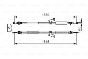Трос ручного гальма VOLVO C30, BOSCH (1987482019)