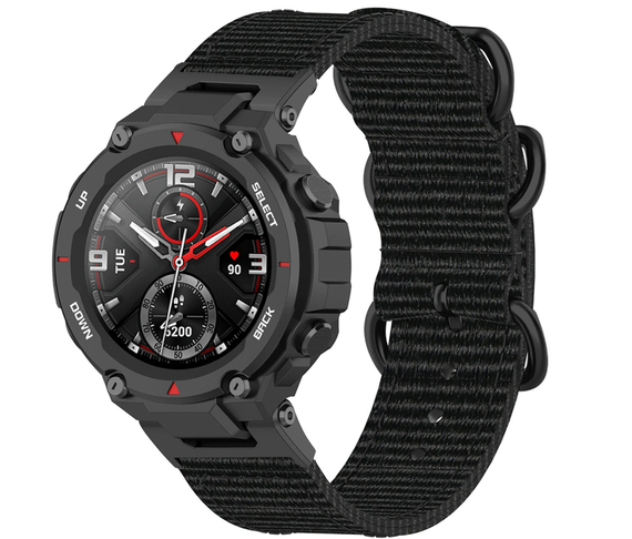 Нейлоновый ремешок Primo Traveller для часов Xiaomi Amazfit T-Rex (A1918) / T-Rex Pro (A2013) - Black | Зображення 1