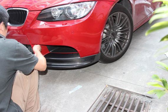 Накладки на передній бампер Flap (для E90 2008-2011 Base, Карбон) для BMW 3 серія E-90/91/92/93 рр | Зображення 5