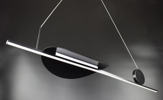 Люстра світлодіодна підвісна LED світильник для квартири на стелю лед 26755 Чорний 20-180х26х100 см. | Зображення 2