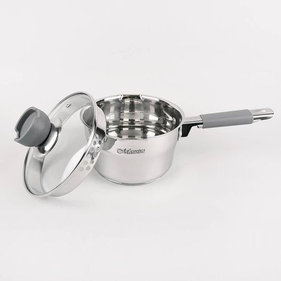 Ковш кухонный Maestro MR-3507-16S, 1.7 л, 16 см, из нержавеющей стали с крышкой, для всех типов плит | Зображення 2