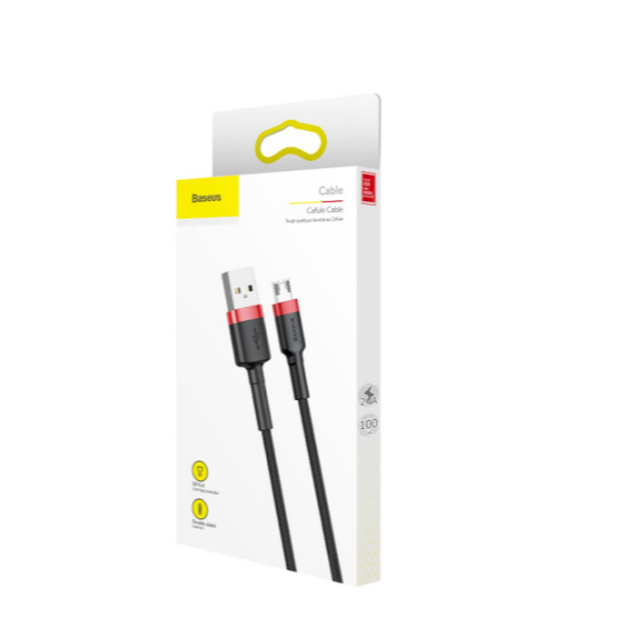 Кабель USB MicroUSB BASEUS CAMKLF-B91 Cafule 2,4A 1 м червоний/чорний | Зображення 2