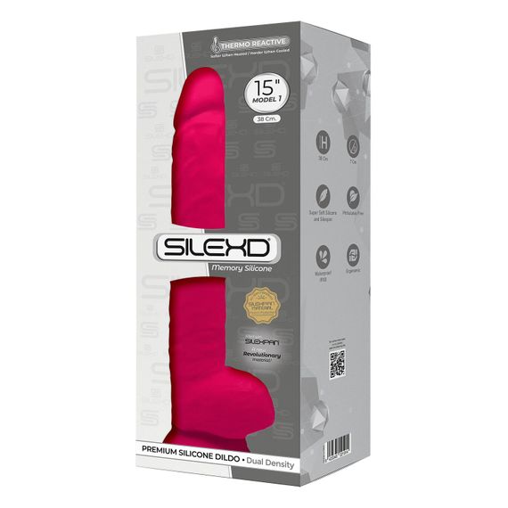 Фалоімітатор SilexD Kingston Pink (MODEL 15in), двошаровий, силікон+Silexpan, діаметр 7 см | Зображення 2
