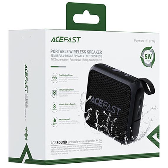 Bluetooth Колонка Acefast K4 Go Black | Зображення 5