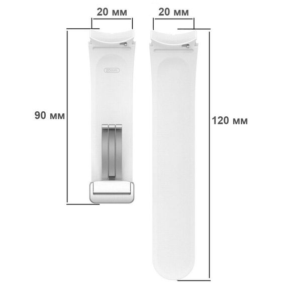 Ремінець Primolux Magnetic Silicone для годинника Samsung Galaxy Watch 4 / Watch 5 / Watch 5 Pro - White S/M | Зображення 3