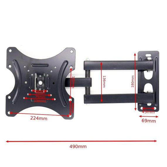 Кронштейн для телевізора 14"-55", 50 кг, HDL-117-B-2 / Кріплення для телевізора та монітора з поворотом | Зображення 5