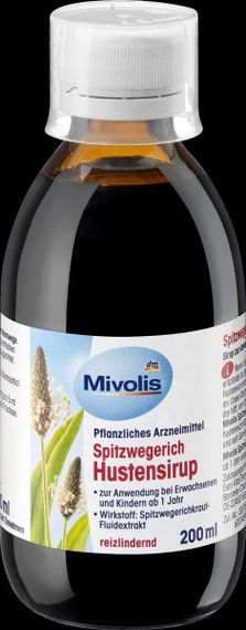 Сироп Подорожника от кашля "Mivolis" для детей от 1 года и взрослых, 200 мл., Германия | Зображення 2